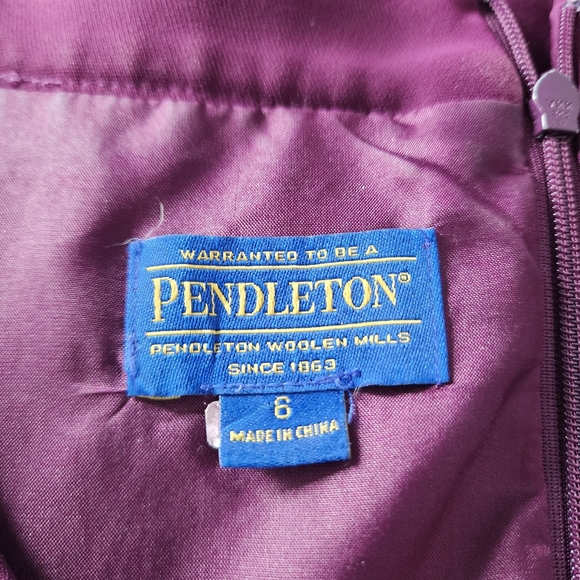 Pendleton Dress Womens 6 Purple Sheath Short Sleeve - Picture 7 of 8